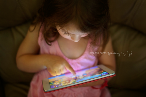 Girl Playing iPad Game